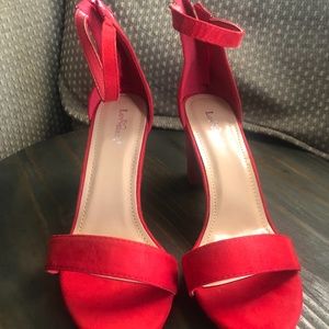 Never Worn Red Ankle Strap Heels Size 9